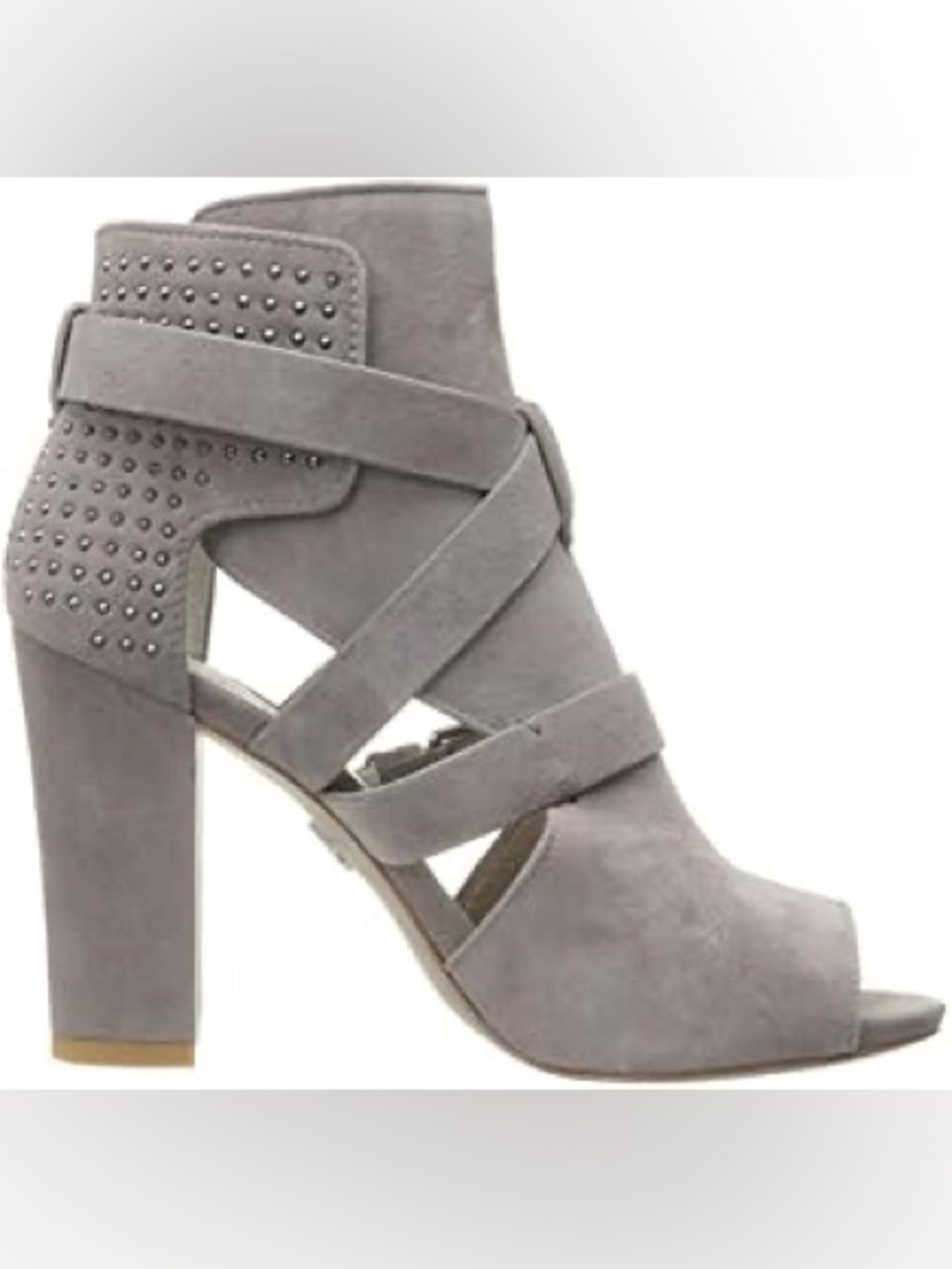 Pour La Victoire Women's Estel Boot Gray Suede Strappy Block Heel Sandals 9.5